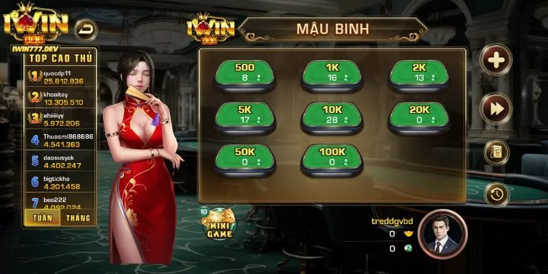 Game Mậu Binh IWIN – Siêu Phẩm Đổi Thưởng HOT 2025