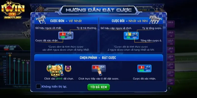 Chi tiết cách chơi cá cược đua ngựa iWin