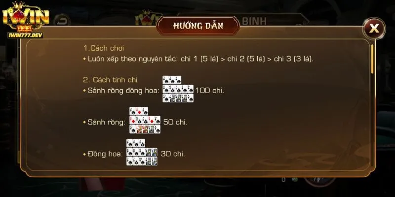 Thông tin cơ bản về game Mậu Binh iwin