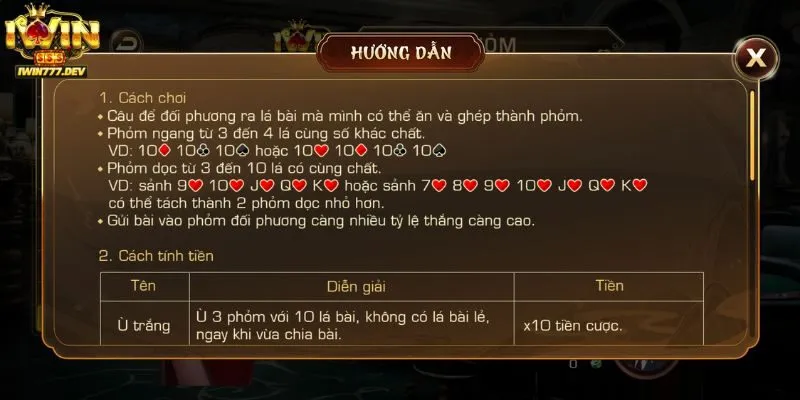 Giới thiệu thông tin về Game bài phỏm Iwin